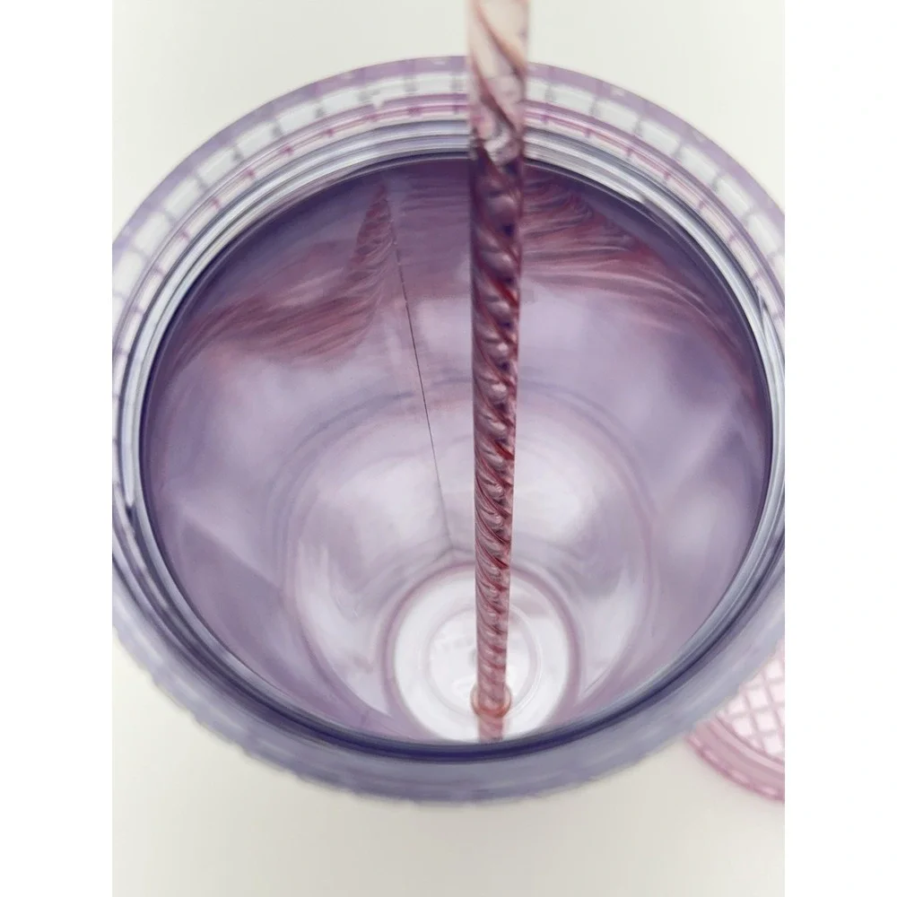 Starbucks 24oz Studded Tumbler Purple Pink Iridescent Cold Cup With‎ Straw 2022